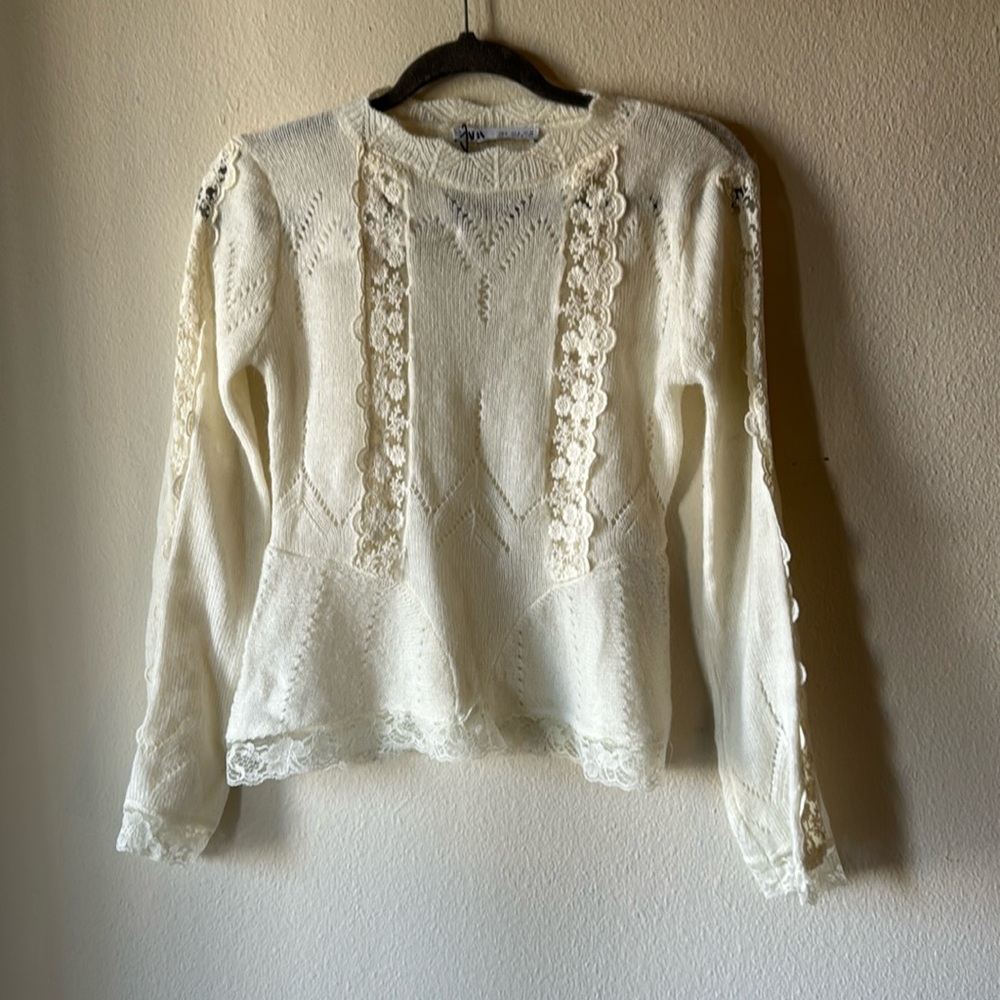Zara Lace Cut-Out Sweater